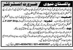 Join Pak Navy Instructor Jobs 2020